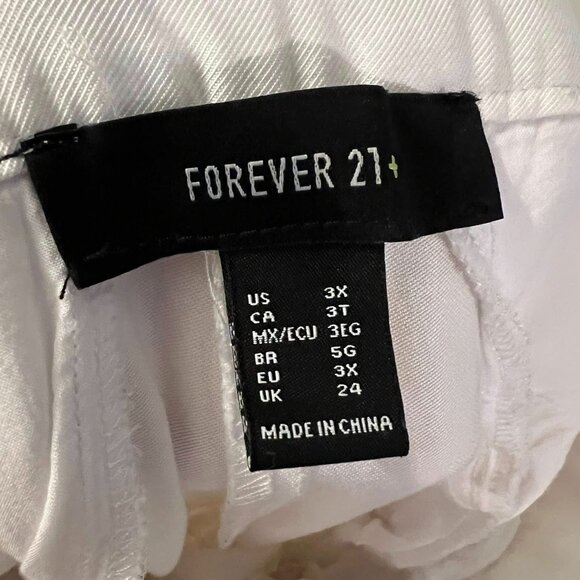Size 3X - Forever 21 - White Pants w/Belt - W40"/L30" - Picture 2 of 8